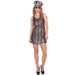 Glamour Rainbow Festival Kleid - S