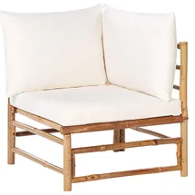 Beliani Gartenstuhl, Weiss Heller Holzfarbton 67x67x80