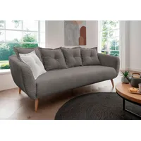3-Sitzer HOME AFFAIRE "Baggio modern und romantisches Design, bequem", grau (anthrazit), B:236cm H:80cm T:103cm, 100% Polyester, Sofas, Zierkissen inklusive