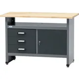 Werkbank Küpper 1200 x 840 x 600 mm 3 Schubladen 1 Tür grau