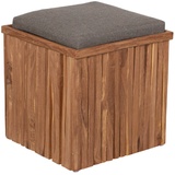 YOURSOL Box Schatulle & Kissenauflage Woodie Aufbewahrungsbox Teakholz Gartenbox