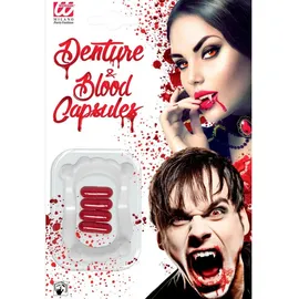 w widmann milano party fashion - Vampirgebiss mit 4 Blutkapseln, für Vampire, Zombies, Monster, Halloween