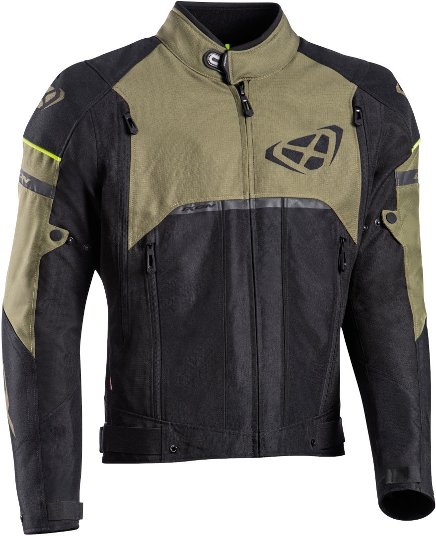 Ixon Allroad Motorfiets textiel jas, zwart-groen, L