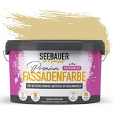 SEEBAUER diy Silikonharz-Fassadenfarbe Beige 2,5L für Außen (No. 430 Vanilla Cream) Selbstreinigende Fassadenfarbe mit Lotuseffekt - Geeignet für Putz, Mauerwerk und Beton