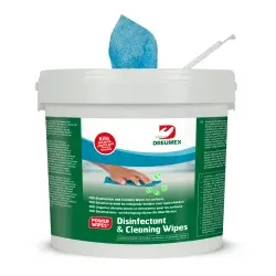 Dreumex Disinfectant and Cleaning Wipes Desinfektionstücher, blue, Oberflächendesinfektionstücher zum Reinigen und Desinfizieren ohne Alkohol, 1 Eimer = 700 Tücher