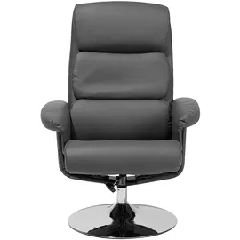 Beliani Massagesessel Kunstleder 76 x 100 x 76 cm Grau mit Fußhocker