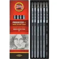 Koh-I-Noor Progresso Graphitstifte-Set, holzfrei (6 Stück)