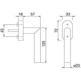 HOPPE Fenstergriff Amsterdam 0400/US956 7/32-42 mm Edelstahl schwarz Griff
