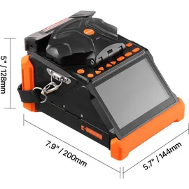 Vevor Glasfaser Spleißgerät, 6 Motoren, Fusionsspleißgerät, Kern-/Mantelausrichtung, 6 s Spleißen, 13 s Aufheizen, Touchscreen, 3-in-1-Fusion Splicer, 7800 mAh Akku für SM MM DS NZDS