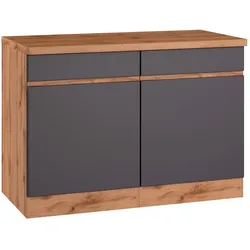 Küchenunterschrank Turin ca. 120x86 cm Grau/Wotaneiche