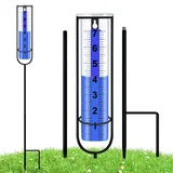 Reengull Regenmesser, abnehmbarer, gefrierfester Regenmesser für den Außenbereich mit Pfahl, verstellbare Höhe und große klare Zahlen, Regenmesswerkzeug für Garten, Rasen, Hof, Terrasse und Bauernhof