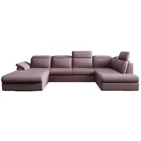 Luxusbetten24 Schlafsofa Designer Sofa Emiliano, mit Schlaf- und Klappfunktion rosa