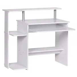 KADIMA DESIGN Computertisch: Zeitloses Design, Stauraum, Tastaturauszug, Spanplatte, Weiß.