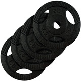 ScSPORTS® Hantelscheiben - Set, 4x0,5/1,25/2,5/5 kg, 2x10/15 kg, 1x20 kg, 31mm, Gusseisen, Tri-Grip, Hammerschlag, Schwarz - Hantelscheiben-Set, Gewichtsscheiben (10 kg (4 x 2,5 kg))