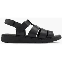 Leder Komfort Sandale - Damen - schwarz