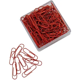 Wedo 901 244302 Büroklammern, kunststoffummantelt, Länge: 27 mm, rot