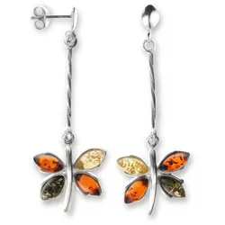 Paar Ohrstecker OSTSEE-SCHMUCK "Ostsee-Schmuck Ohrhänger Schmetterling Ohrhänger Schmetterling", weiß, Ohrringe, Damen, 54 x 18mm, Silber 925 (Sterlingsilber)