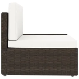vidaXL 11-tlg. Garten-Lounge-Set mit Kissen Braun Poly Rattan