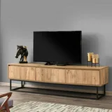 Dmora Suhail TV-Lowboard 180x40x50 cm Eiche/Schwarz Holz/Metall