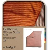schlafgut Woven Satin Fade Gestreift Grau/Rot 200 x 200 cm