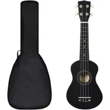 vidaXL Sopran-Ukulele-Set mit Tasche für Kinder Schwarz 21"