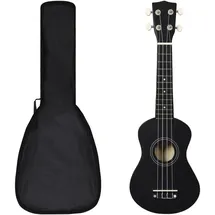 vidaXL Sopran-Ukulele-Set mit Tasche für Kinder Schwarz 21"