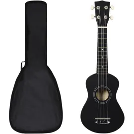 vidaXL Sopran-Ukulele-Set mit Tasche für Kinder Schwarz 21"