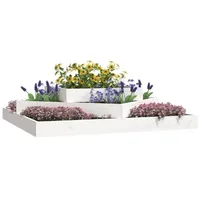 VidaXL Pflanzkübel Weiß 112x112x27 cm Massivholz Kiefer