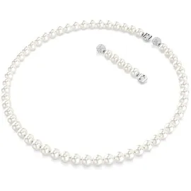 Swarovski Matrix Halskette Kristallperle Weiß Rhodiniert