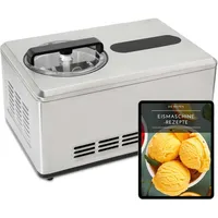 Klamer 2-in-1 Eismaschine & Joghurtbereiter 2 L, 220 W Eiscrememaschine aus Edelstahl mit Kühl- und Heizfunktion, hausgemachtes Speiseeis mit selbstk...