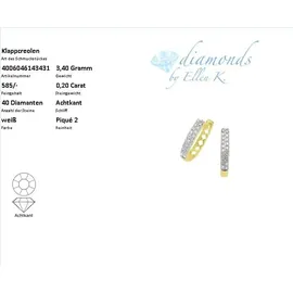 Diamonds by Ellen K. Creolen Gold 585 zweifarbig mit 40x Diamant zus. 0,20ct. gelb, weiß