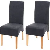 MCW Esszimmerstuhl Crotone 2er-Set Dunkelgrau Helle Beine