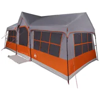 VidaXL Campingzelt mit Fenstern Grau & Orange 12 Personen