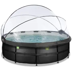 EXIT Swimming Pool Premium Ø 450 x 122 cm schwarz inkl. Sonnendach