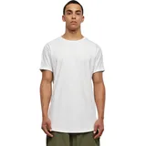 URBAN CLASSICS Turnup lässiges T-Shirt für Männer in langem Schnitt white S