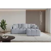 ALTDECOR Ecksofa mit Schlaffunktion und Bettkasten LONLI-L 251x189x68 cm Hellgrau - Corner Sofa Bett Eckcouch Couch L-Form Schlafcouch Ausziehbar W... - Hellgrau