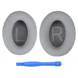 MMobiel Ersatz Ohrpolster für Bose QC35/QC35 II - Memory PolyurethanErsatz Ohrpolster - Grau – Grau