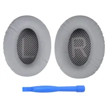 MMobiel Ersatz Ohrpolster für Bose QC35/QC35 II - Memory PolyurethanErsatz Ohrpolster - Grau – Grau