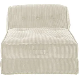 INOSIGN »Pia« Loungesessel aus Cord, in 2 Größen, Pouf-Funktion. beige