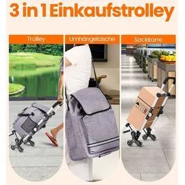 HOMECALL Einkaufswagen klappbar Geometrie-Print 55 L