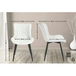 DELUKE® 2er Set Stühle KELCE Kunstleder - 80,5x50x62cm, weiß, Kunstleder Metall Gestell Stühle EsszimmerstühleEsstisch Stühle Küchenstuhl