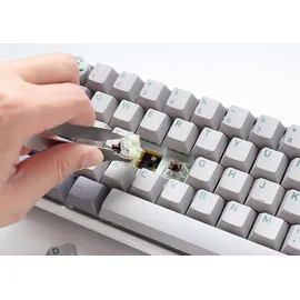 Ducky One 3 Mist Grey Mini Gaming Tastatur RGB, MX SPEED RGB Silver, USB, DE (DKON2161ST-PDEPDMIWHHC2)