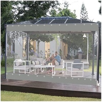 Sonakia wasserdichte Plane Seitenwände, Transparente Wetterfeste Vorhänge, PVC-kunststoffplane Mit Ösen, Markise, Outdoor-planenvorhänge Für Garten/pergola/pavillon,WxH-1.2x1.5m/3.94 * 4.92ft