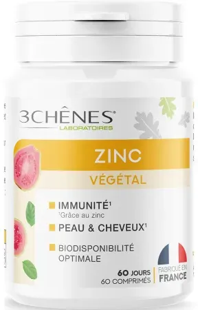 3 Chênes Pflanzliches Zink 60 Tabletten