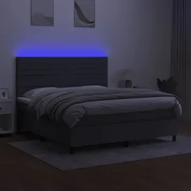 vidaXL Boxspringbett 180 x 200 cm Dunkelgrau