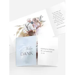 Dankeskarten Hochzeit selbst gestalten mit Spruch und Fotos im Onlinedesigner bei Meine-Kartenmanufaktur.de