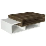 moebel17 Couchtisch Tab Weiß walnuss