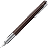 Lamy studio dark brown Füller – universeller Füllfederhalter in elegantem Gehäuse aus Ganzmetall – 14 kt. Goldfeder, partiell platiniert & in Strichbreite F – inkl. Tintenpatrone LAMY T 10 blau