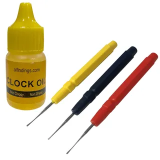Jewellers Tools Uhröl & 3 Pins: Hochwertige Pegasus-Klammer, Kutsche, Großvater, 10 ml (36)