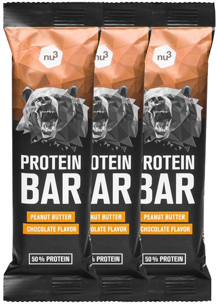 nu3 Protein Bar 50 %, Peanut Butter-Chocolate 3x50 g Barre